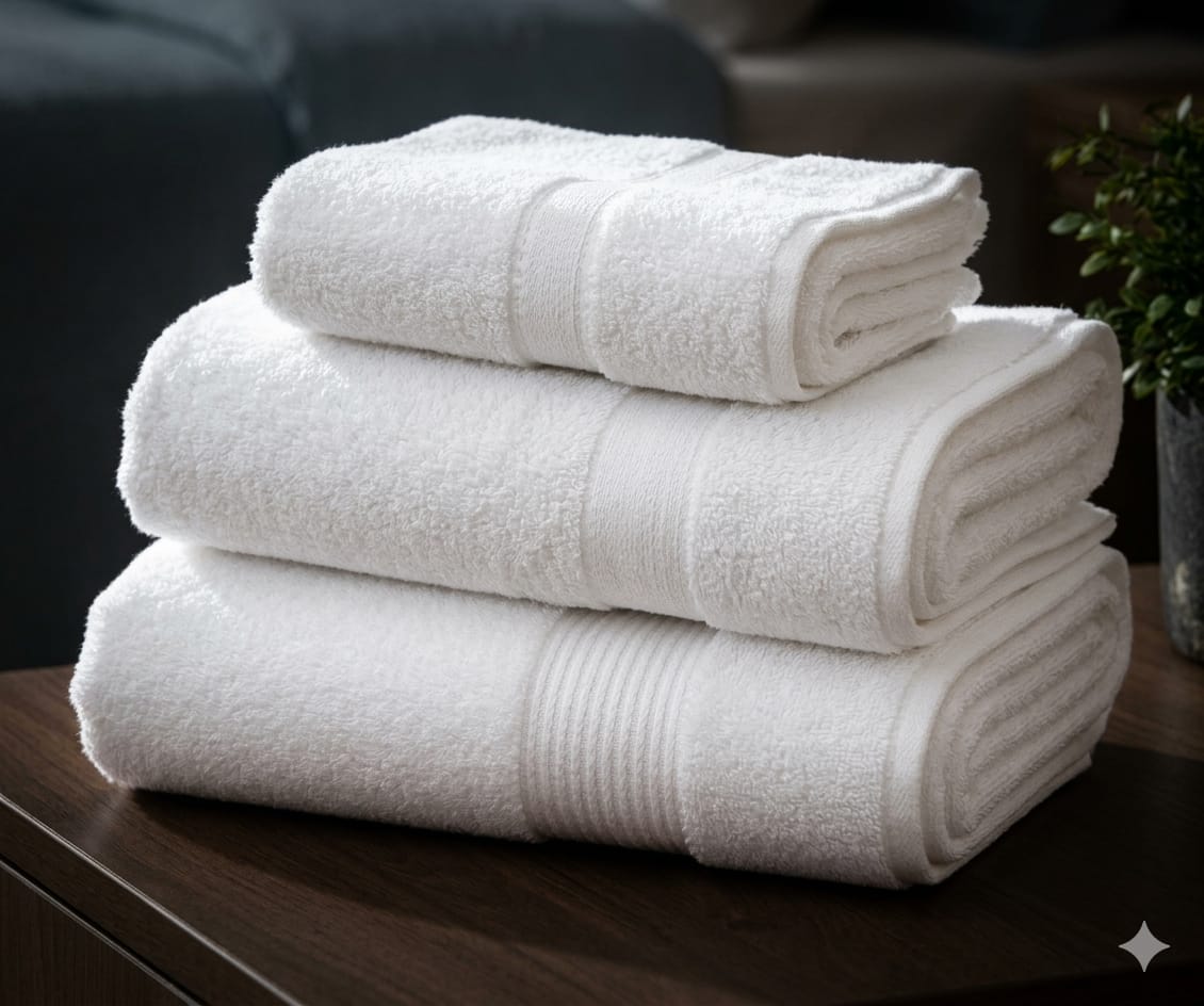 28 ৩ পিস ফ্রেশ টাওয়াল কম্ব সেট White color - Image 1