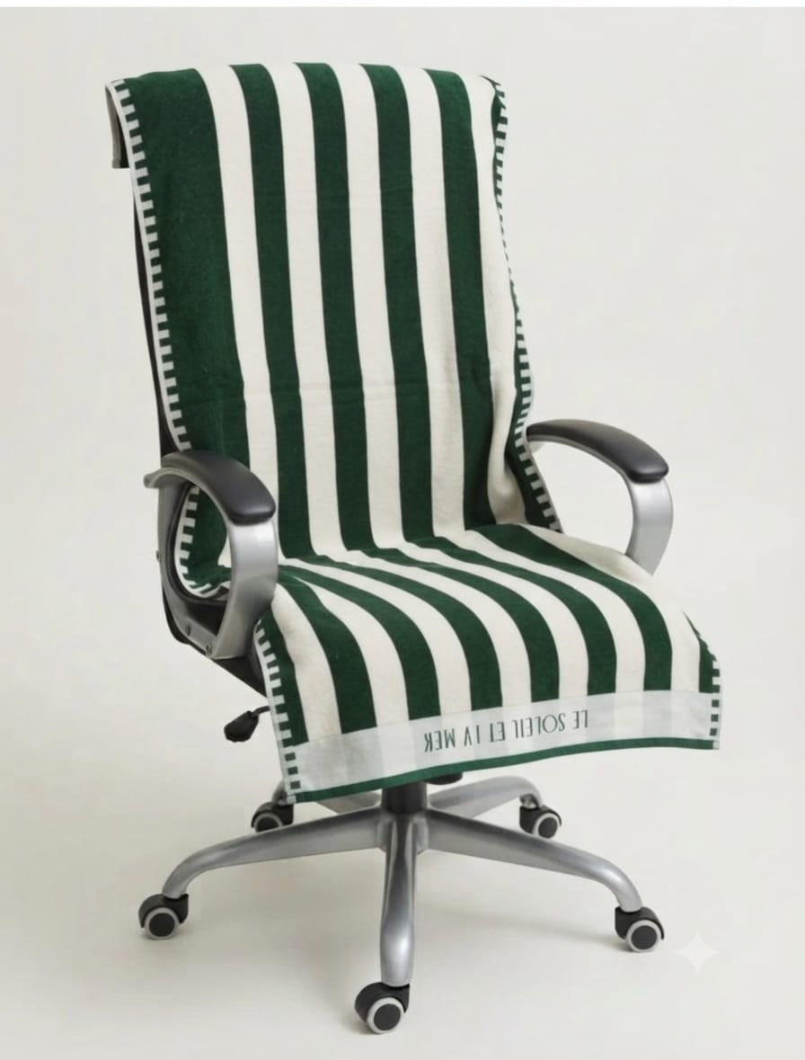 146 1 পিস চেয়ার কভার টাওয়াল VIP Towel Green color - Image 1
