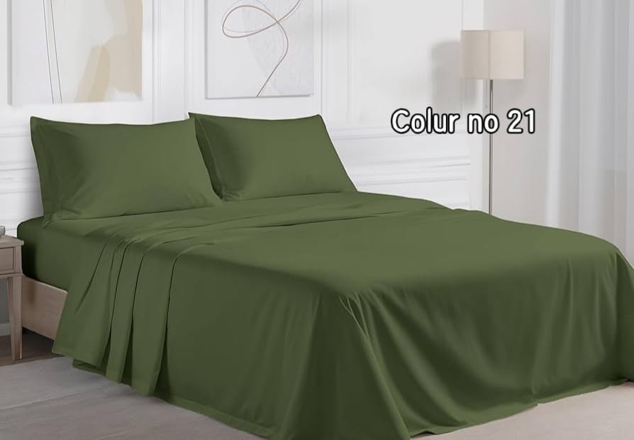 21 KING SIZE SOLID COLOUR 100% BEDSHEET (color no-21) - Image 1