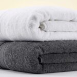 ২ পিস টাওয়াল কম্বো সেট  VIP White & Ash color towel
